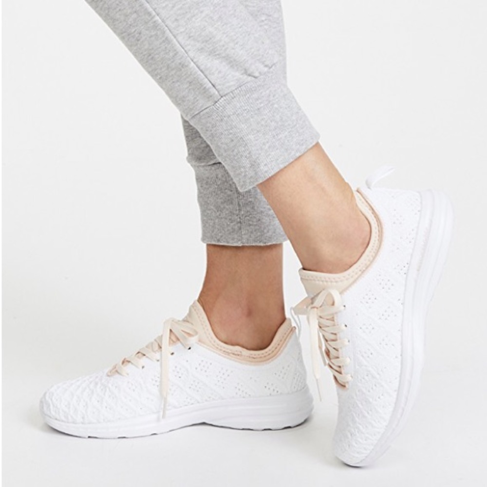 APL white and light pink sneakers